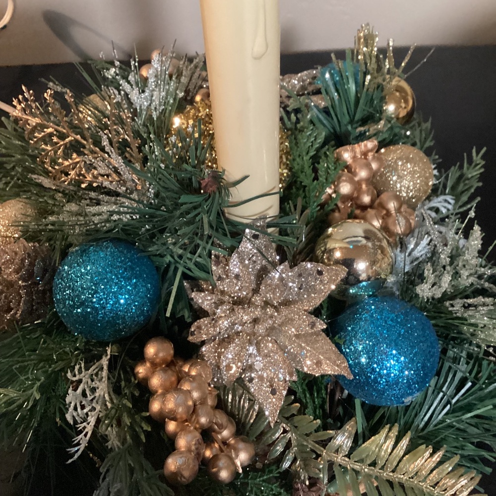 Vintage Electric Light Candolier Christmas Candle. Decorated